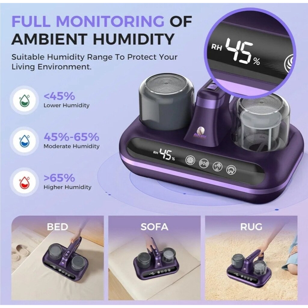 Bed Vacuum Cleaner - 5-in-1 Cordless Mattress Vacuum Cleaner - Picture 4 of 10